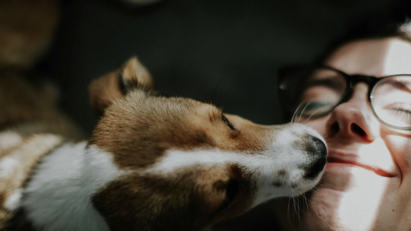 vrouw met hond